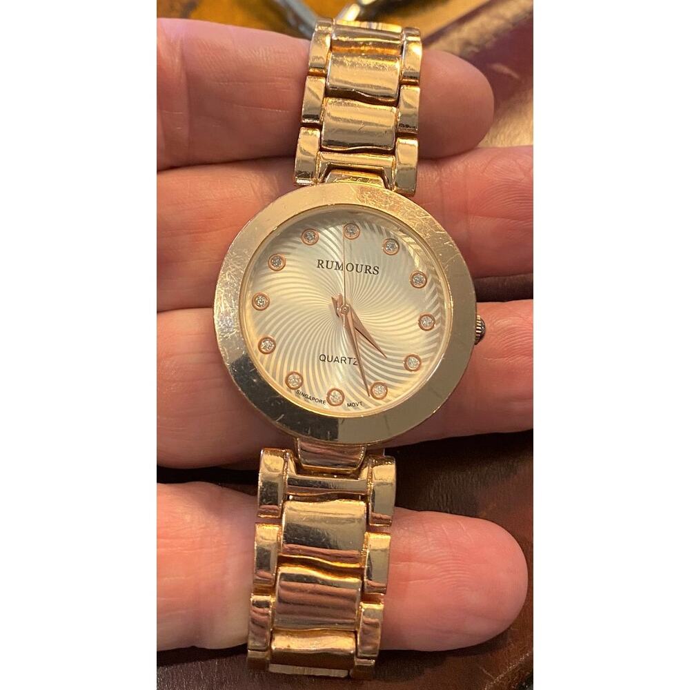 Women's Rumours Watch, Gold Tone with Link Band